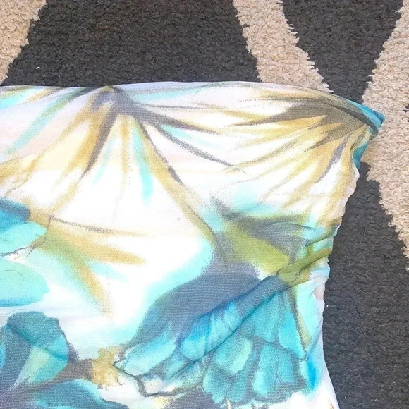 Extro Floral Print Mesh Ruched Bandeau Top Size Small - Picture 6 of 8